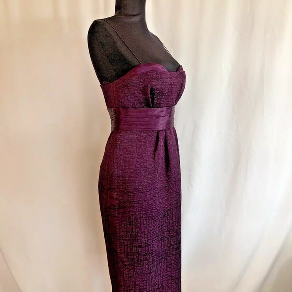Elie Tahari Plum Purple Textured Cocktail Dress - Size Extra Small - Picture 3 of 5